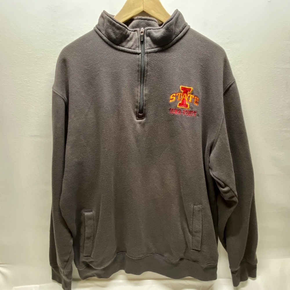 Iowa State Cyclones 1/4 Zip Men's XL Grey Vintage Colosseum NCAA Football (Read)